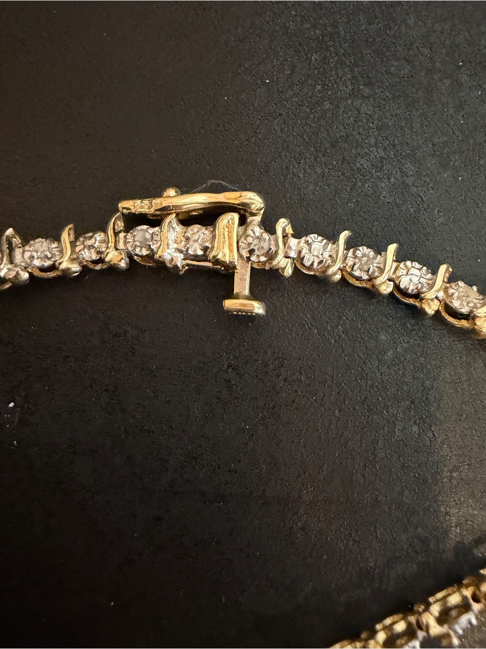 MGM Jewelry Inc 10K Gold Diamond Tennis Bracelet Safety Clasp Delicate Dainty - Picture 8 of 12